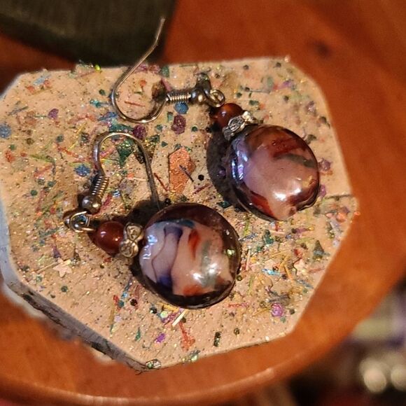 "Little Tortie" & "Mystic Rose" 2sets of earrings - Picture 5 of 5